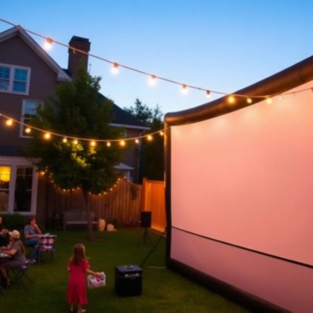 Outdoor Projector + Inflatable Screen